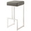 Benzara BM168067 Bar Stool with Upholstered Gray Seat with Chrome Base