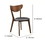Benzara BM168072 Dining Side Chair with curved Back, Brown & Black, Set of 2