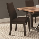 Benzara BM168088 Upholstered Wooden Dining Side Chair, Brown , Set of 2