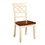 Benzara BM169220 Dual Tone Side Chair with Designer Cutout Back, Set of Two, Vintage White and Cherry Brown
