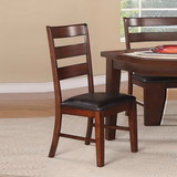 Benzara BM171206 Solid Wood Side Chairs With Ladder Back Set Of 2 Brown