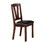 Benzara BM171214 Solid Wood Leather Seat Side Chair Brown Set of 2