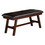 Benzara BM171215 Rubber Wood Bench With Faux Leather Upholstery Large Brown
