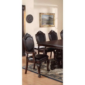 Benzara BM171223 Rubber Wood Royal Arm Chair Set Of 2 Brown