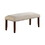 Benzara BM171246 Rubber Wood Bench With Nail trim head design Brown and Cream