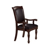 Benzara BM171255 Rubber Wood Arm Chair, Set Of 2, Brown