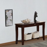 Benzara BM171395 Wooden Console Table With One Drawers Brown