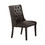 Benzara BM171525 Button Tufted Royal Dining Chair, Set Of 2, Dark Brown
