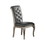 Benzara BM171529 Set Of 2 Rubber Wood Dining Chair With Tufted Back, Gray And Silver
