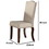Benzara BM171533 Rubber Wood Dining Chair With Nail Head Trim, Set Of 2, Brown And Cream