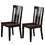Benzara BM171535 Rubber Wood Dining Chair With Slatted Back, Set Of 2, Brown And Black