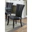Benzara BM171539 Leather Upholstered Dining Chair In Poplar Wood, Set Of 2, Black