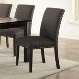 Benzara BM171546 Set Of Two Wooden Frame Dining Chair, Ash Black