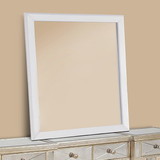 Benzara BM171572 Mirror With Pine Wood Framing, White
