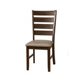 Benzara BM171955 Wooden Side Chairs With Laddder Back Design Set Of 2 Brown
