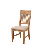 Benzara BM172052 High Back Wooden Side Chair Set Of 2 Natural Brown And Beige