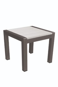 Benzara BM172082 Outdoor Side Table, White