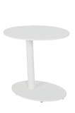 Benzara BM172103 Metal Outdoor Side Table With Oval Top and Base, White