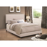 Benzara BM172143 Explicitly Crisp Upholstered Cal King Bed, Ivory