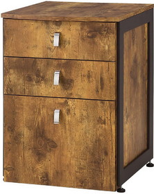 Benzara BM172226 Antique File Cabinet with 3-Drawers, Natural