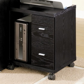 Benzara BM172230 CPU Stand With Two Drawers, Black