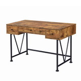 Benzara BM172241 Chic Atelier Writing Desk 3 Drawer, Antique Brown