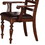Benzara BM174348 Wooden Side Chair With Leatherette Seat And Designer Open Work Back, Cherry Brown, Set of 2