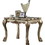 Benzara BM177682 Wooden End Table with Claw Feet and Carved Intricate Motifs, Gold and Silver