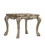 Benzara BM177682 Wooden End Table with Claw Feet and Carved Intricate Motifs, Gold and Silver