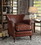 Benzara BM177728 Leather Upholstered Accent Chair With Nail head Trim, Dark Brown