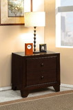 Benzara BM177842 Wooden Night Stand with Two Drawer , Espresso Brown