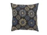 Benzara BM177959 Contemporary Style Floral Designed Set of 2 Throw Pillows, Navy Blue