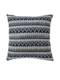 Benzara BM177994 Contemporary Style Horizontally Zigzag Designed Set of 2 Throw Pillows, Navy Blue