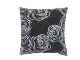 Benzara BM178001 Contemporary Style Irregular Swirly Lines Set of 2 Throw Pillows, Black