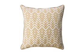 Benzara BM178034 Contemporary Style Set of 2 Throw Pillows With Zigzag Patterns, Gold