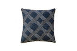 Benzara BM178043 Contemporary Style Wavy Criss-cross Design Polyster Throw Pillow, Navy Blue, Set of 2