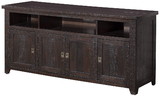 Benzara BM178109 Wooden TV Stand With 3 Shelves and Cabinets, Espresso Brown