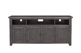 Benzara BM178110 Wooden TV Stand With 3 Shelves and Cabinets, Gray
