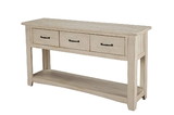 Benzara BM178128 Wooden Console Table With Three Drawers, Antique White