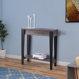 Benzara BM179698 Wooden Console Table With Bottom Shelf, Black And Gray