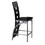 Benzara BM179846 Metal & Bi-Cast Vinyl Counter Height Chair With Cut-Out Back, Set of 2, Black