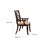 Benzara BM179936 Solid Wooden Arm Chair With Beige Fabric Seat, Cherry Brown & Beige (Set Of 2)