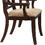 Benzara BM179936 Solid Wooden Arm Chair With Beige Fabric Seat, Cherry Brown & Beige (Set Of 2)