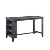 Benzara BM180296 Wooden CoUnter Height Dining Table with Storage, Gray
