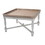 Benzara BM180931 Square Shaped Wooden Coffee Table With Beveled Edges, Brown & Gray