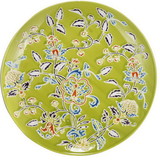 Benzara BM180996 Floral Patterned CeramicDecorative Plate In Round Shape, Multicolor