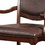 Benzara BM181288 Wooden Arm Chair With Leather Upholstery, Cherry Brown, Set Of 2
