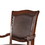 Benzara BM181288 Wooden Arm Chair With Leather Upholstery, Cherry Brown, Set Of 2