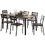 Benzara BM181303 7-Piece Metal And Wood Dining Table Set In Antique Brown