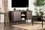 Benzara BM181319 60" Wooden And Metal Frame TV Stand With 2 Open Shelves, Brown